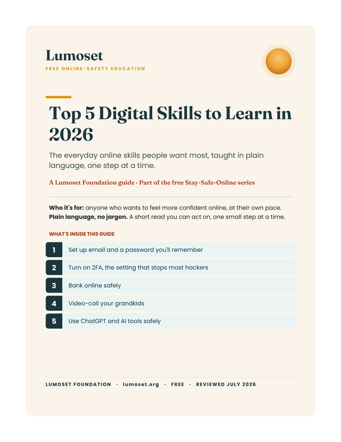 Cover of Lumoset's Top 5 Digital Skills to Learn in 2026 guide