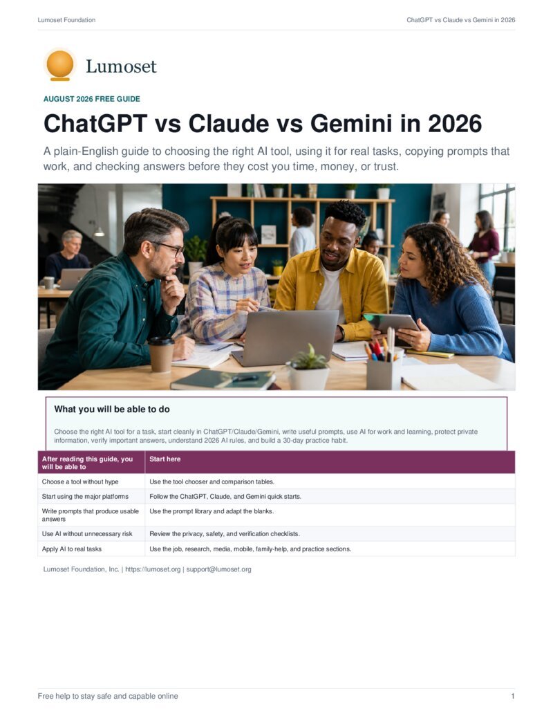 Cover of the free Lumoset guide that includes the Claude quick start